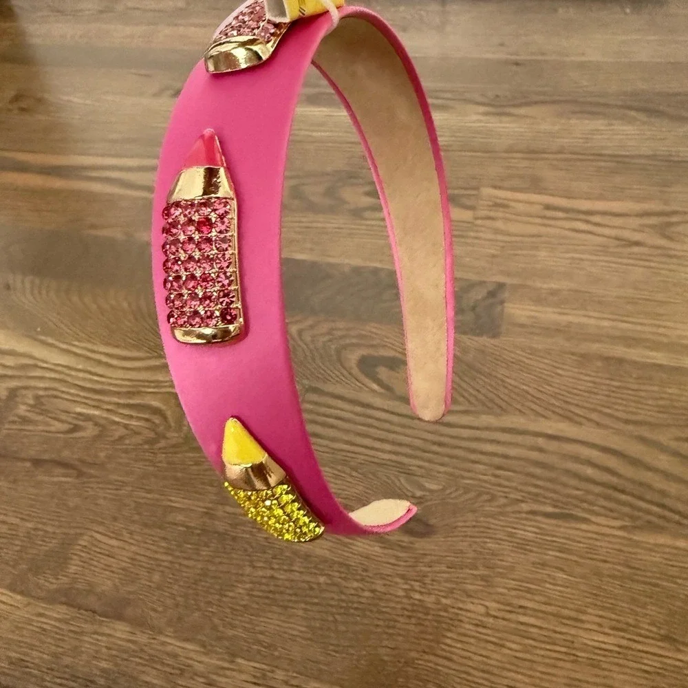 Charming Pink‎ Headband with Colorful Pencil Details